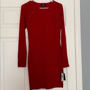Red sweater dress